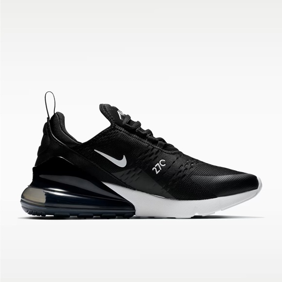 Nike Air Max 270 Black and White Athletic Shoes - Picture 4 of 6